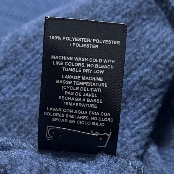 Kuhl Blue Quarter Zip Mock Neck Sherpa Lined Fleece Pullover Cabincore Hiking L - Picture 10 of 12